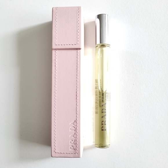 New Prada Amber EDP Roll-On 0.34 oz In Leather Travel Case Holder New In Box - Picture 4 of 9